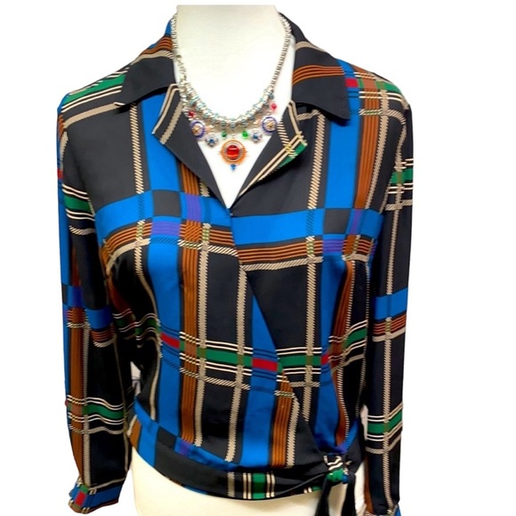 The Limited Multi Colored Surplice Wrap Blouse - Picture 2 of 5